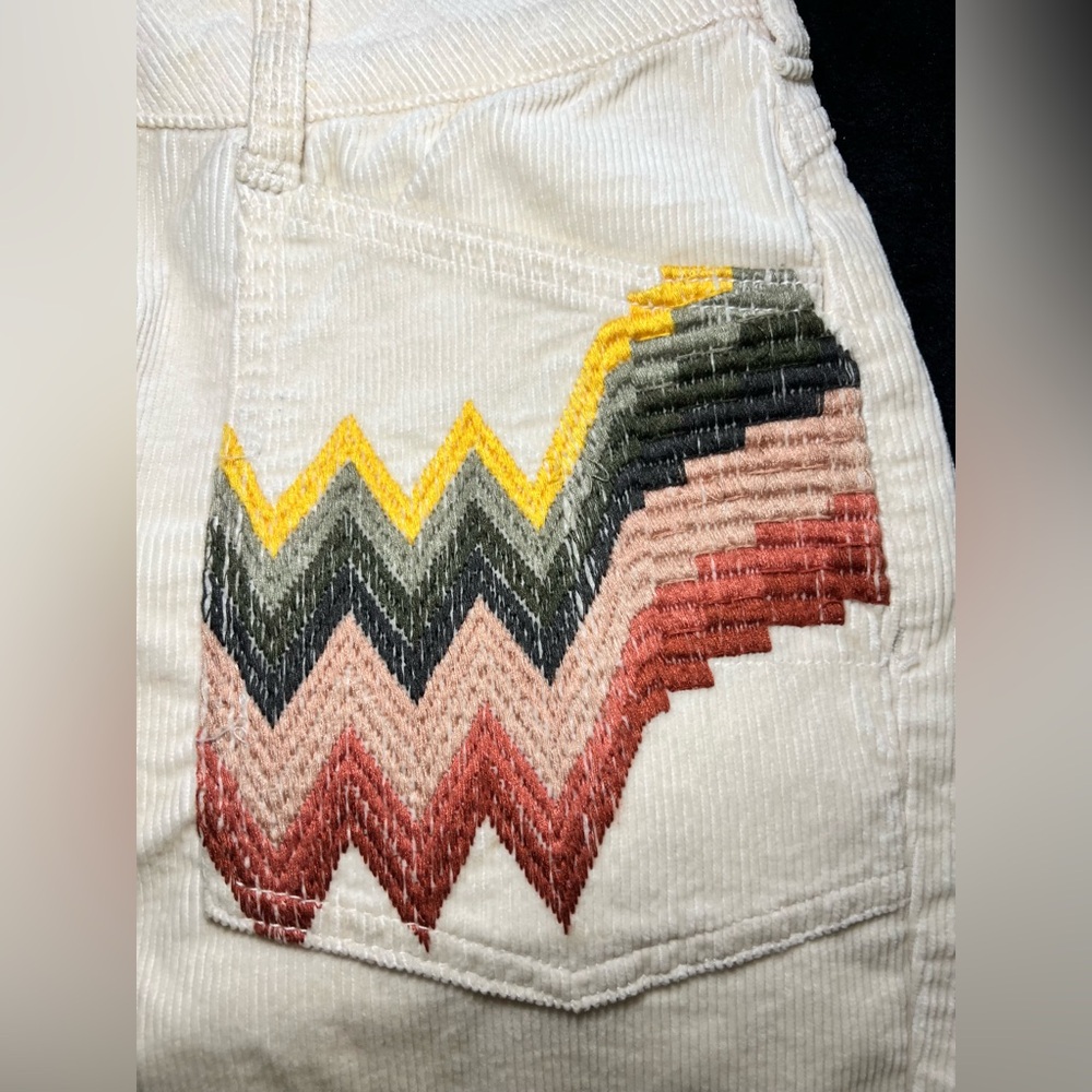 Anthropologie BOHO Pilcro Taiga The Wonderer Ivory Corduroy Pants, Sz 30, NWOT - Picture 7 of 13